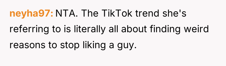 neyha97 NTA. The TikTok trend she's referring to is literally...