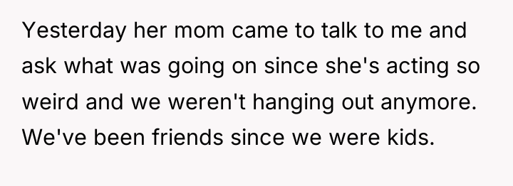 Yesterday her mom came to talk to me and ask...