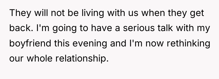 They will not be living with us when they get...