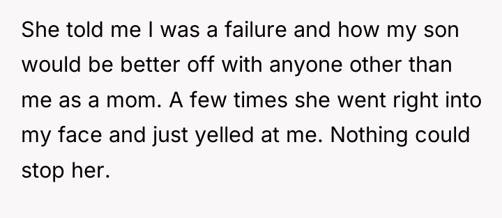 She told me I was a failure and how my...