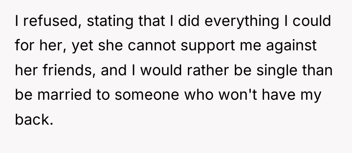 I refused, stating that I did everything I could for...