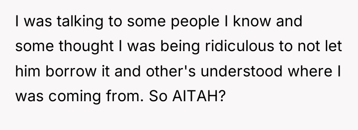 I was talking to some people I know and some...