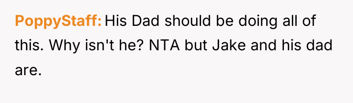 PoppyStaff His Dad should be doing all of this. Why...