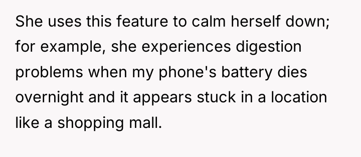 She uses this feature to calm herself down; for example,...