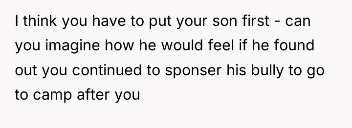 I think you have to put your son first -...