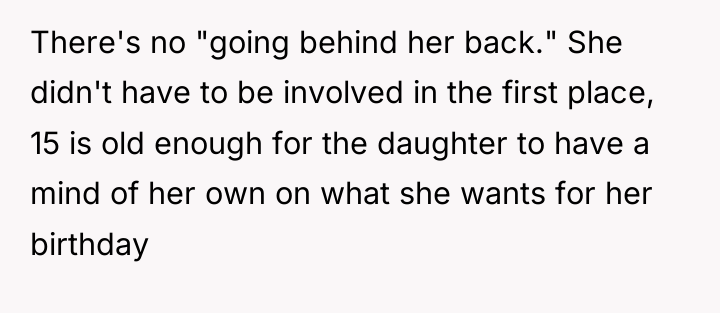 There's no "going behind her back." She didn't have to...
