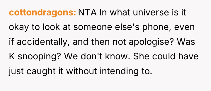 cottondragons NTA In what universe is it okay to look...