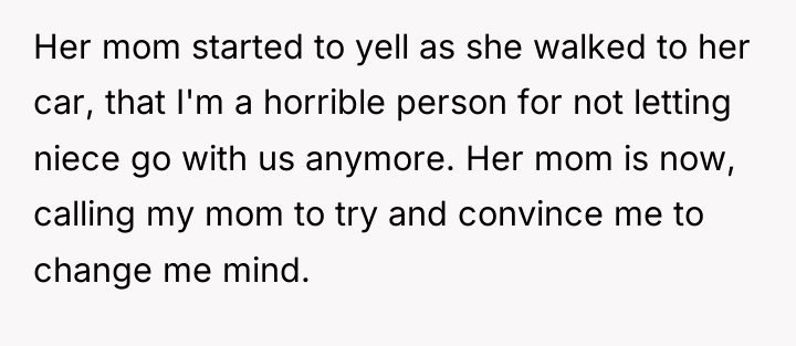 Her mom started to yell as she walked to her...