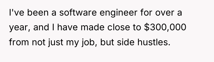 I've been a software engineer for over a year, and...