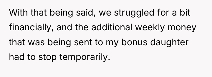 With that being said, we struggled for a bit financially,...