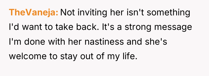 TheVaneja Not inviting her isn't something I'd want to take...
