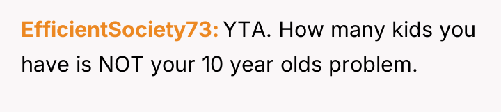EfficientSociety73 YTA. How many kids you have is NOT your...