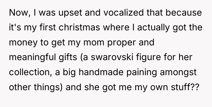 Now, I was upset and vocalized that because it's my...