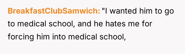 BreakfastClubSamwich "I wanted him to go to medical school, and...