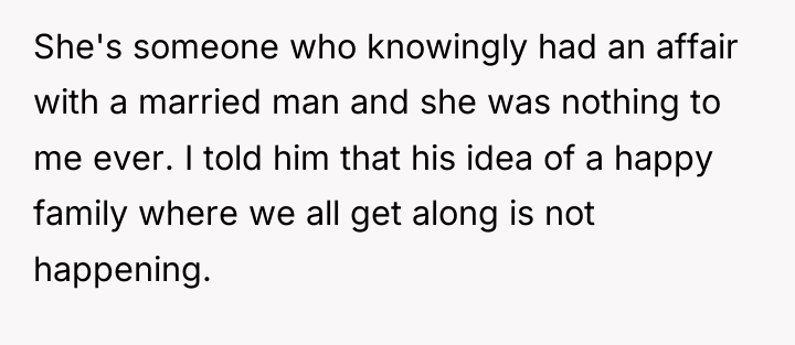 She's someone who knowingly had an affair with a married...