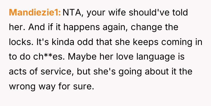 Mandiezie1 NTA, your wife should've told her. And if it...