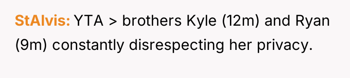 StAlvis YTA > brothers Kyle (12m) and Ryan (9m) constantly...