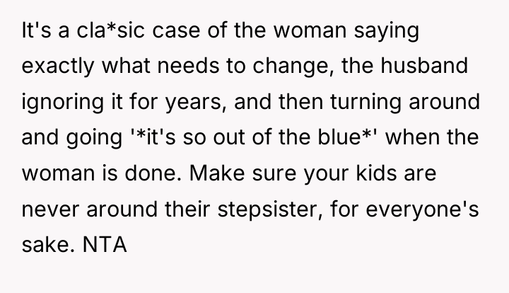 It's a cla*sic case of the woman saying exactly what...