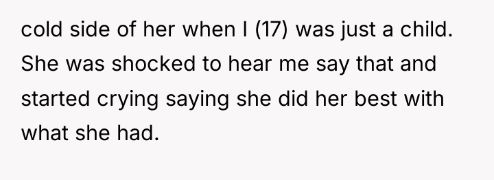 cold side of her when I (17) was just a...