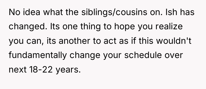 No idea what the siblings/cousins on. Ish has changed. Its...