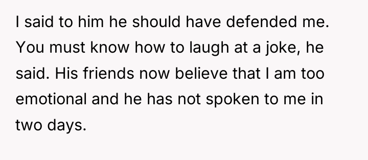 I said to him he should have defended me. You...