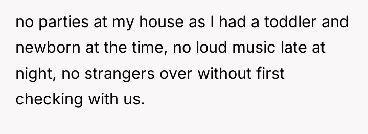 no parties at my house as I had a toddler...