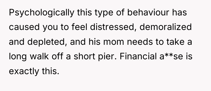 Psychologically this type of behaviour has caused you to feel...