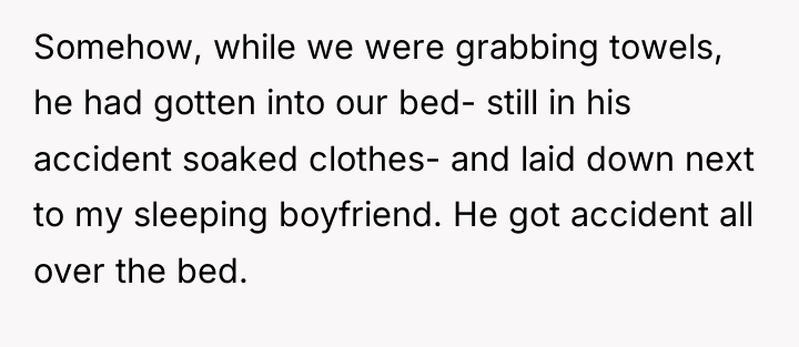 Somehow, while we were grabbing towels, he had gotten into...