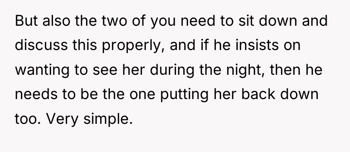 But also the two of you need to sit down...
