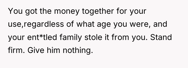 You got the money together for your use,regardless of what...