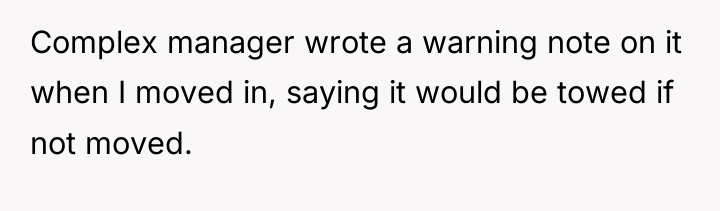 Complex manager wrote a warning note on it when I...