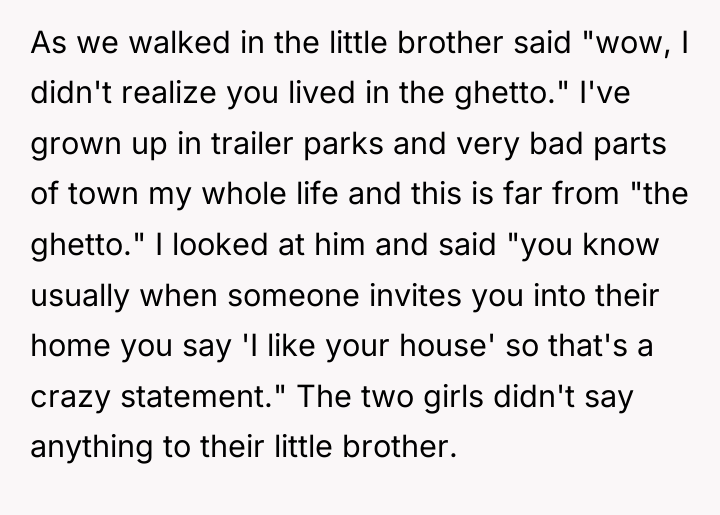 As we walked in the little brother said "wow, I...