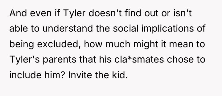 And even if Tyler doesn't find out or isn't able...