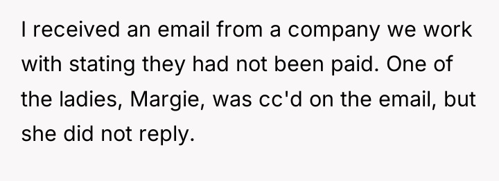 I received an email from a company we work with...