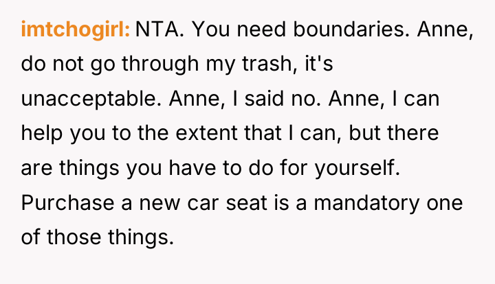imtchogirl NTA. You need boundaries. Anne, do not go through...