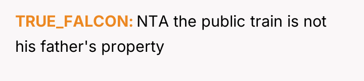 TRUE_FALCON NTA the public train is not his father's property