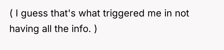 ( I guess that's what triggered me in not having...
