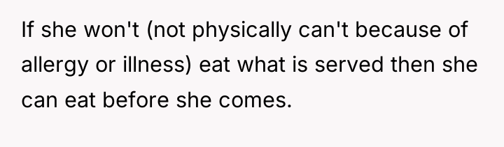 If she won't (not physically can't because of allergy or...
