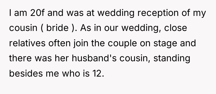 I am 20f and was at wedding reception of my...