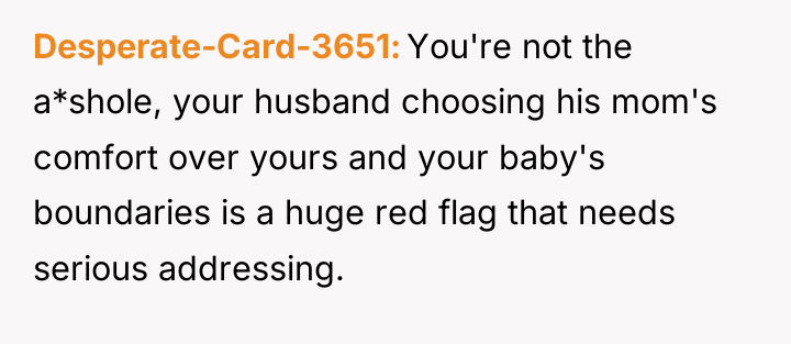 Desperate-Card-3651 You're not the a*shole, your husband choosing his mom's...