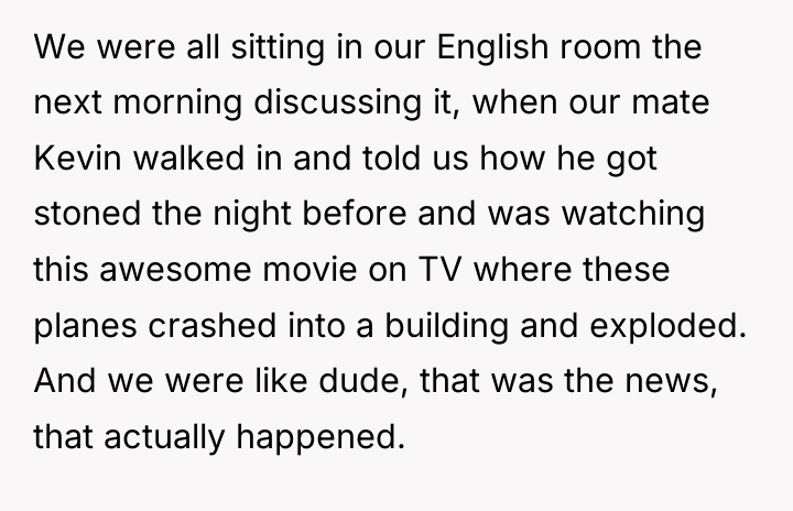 We were all sitting in our English room the next...
