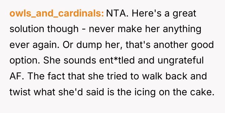 owls_and_cardinals NTA. Here's a great solution though - never make...