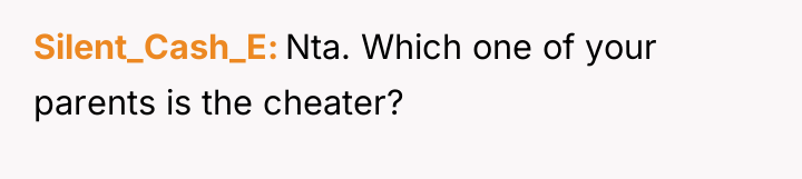 Silent_Cash_E Nta. Which one of your parents is the cheater?
