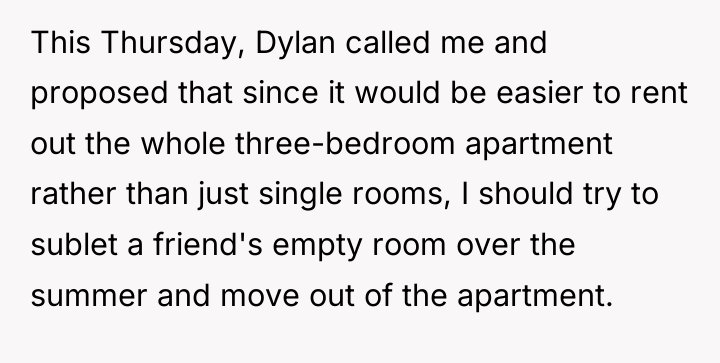 This Thursday, Dylan called me and proposed that since it...