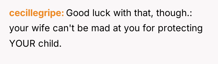 cecillegripe Good luck with that, though.: your wife can't be...