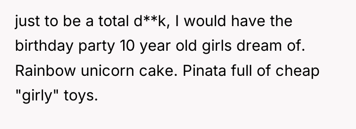 just to be a total d**k, I would have the...