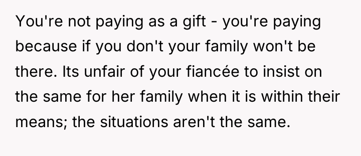You're not paying as a gift - you're paying because...
