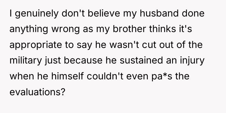 I genuinely don't believe my husband done anything wrong as...