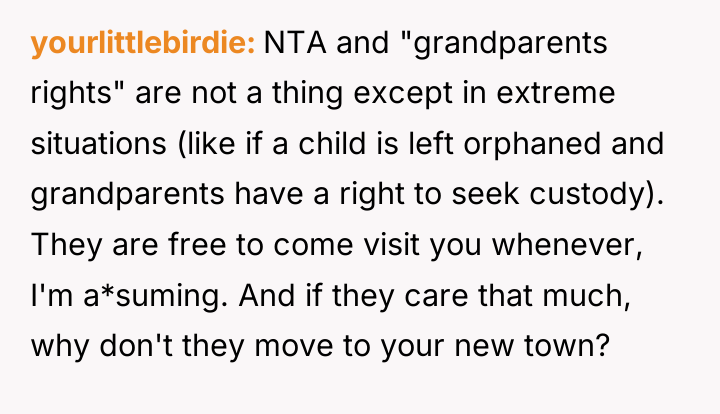 yourlittlebirdie NTA and "grandparents rights" are not a thing except...