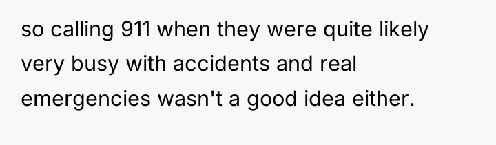 so calling 911 when they were quite likely very busy...